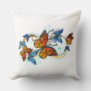 Infinity of Monarch Butterflies Throw Pillow