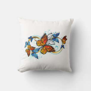 Infinity of Monarch Butterflies Throw Pillow