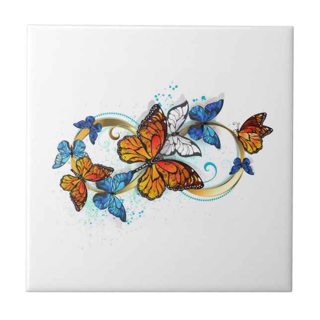 Infinity of Monarch Butterflies Tile (Front)