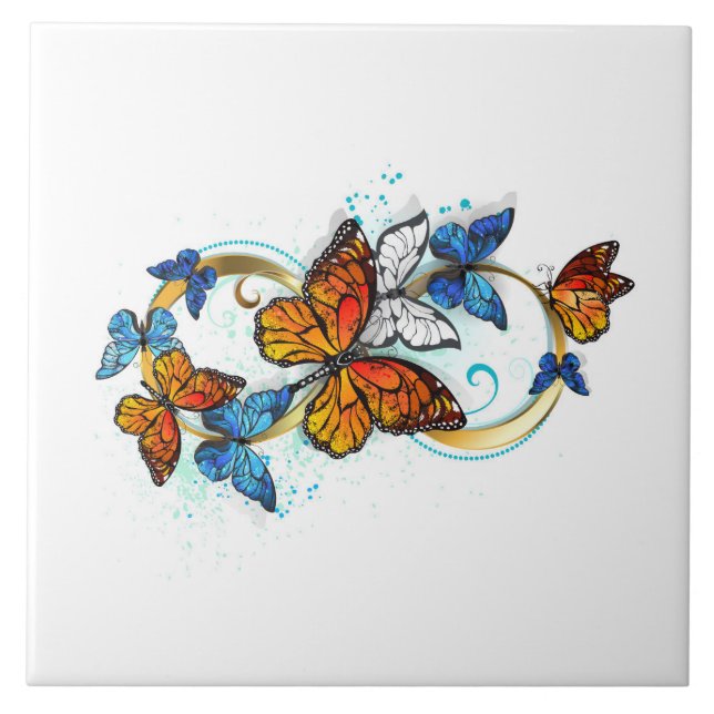 Infinity of Monarch Butterflies Tile (Front)