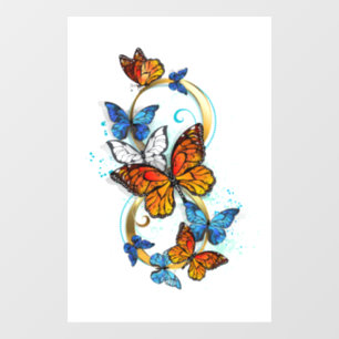 Infinity of Monarch Butterflies Window Cling