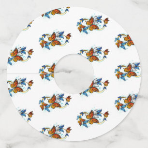 Infinity of Monarch Butterflies Wine Glass Tag