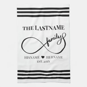 Infinity Personalized Family Name and Est. Date Kitchen Towel