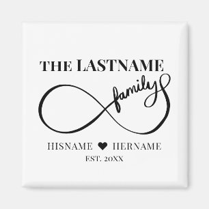 Infinity Personalized Family Name and Est. Date Magnet