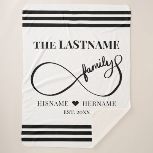 Infinity Personalized Family Name and Est. Date Sherpa Blanket