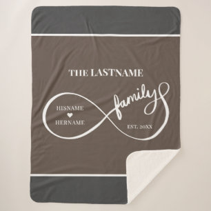 Infinity Personalized Family Name and Est. Date  Sherpa Blanket