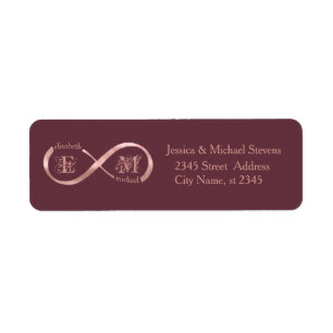 Infinity rose or romantique monogramme calligraphi