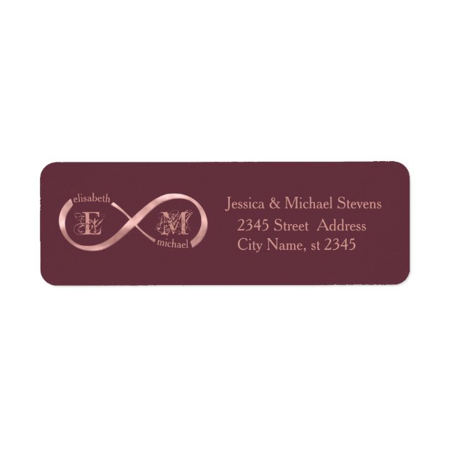Infinity rose or romantique monogramme calligraphi (Devant)
