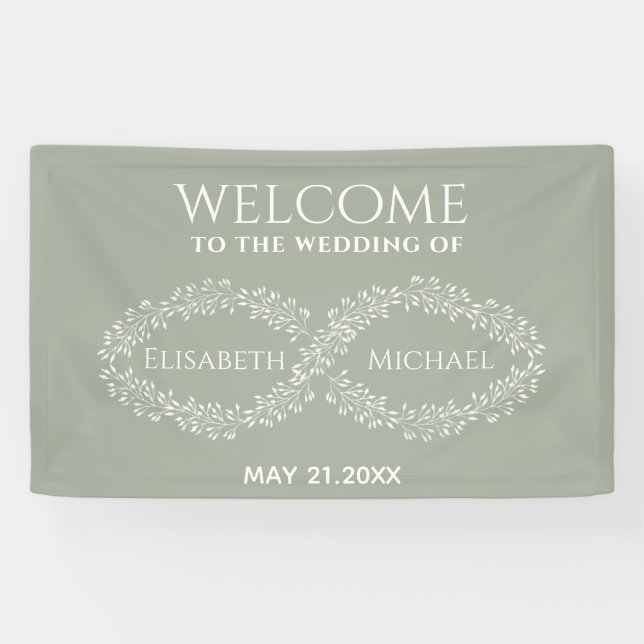 Infinity sage botanical simple romantic elegant banner (Horizontal)