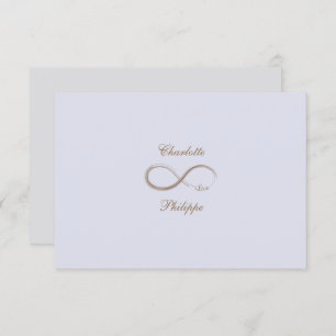 Infinity Sign Lilac Grey Gold Wedding RSVP Invitation