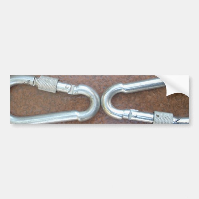 Infinity Silver love rock climbing carabiner Bumper Sticker (Front)