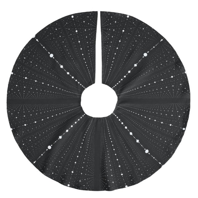 Infinity Space Dots -Black- Brushed Polyester Tree Skirt (Front)