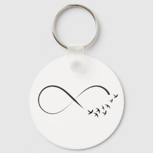 Infinity  swallow symbol keychain