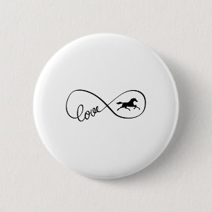 Infinity Symbol Art Love Horseback Riding Clothes 2 Inch Round Button