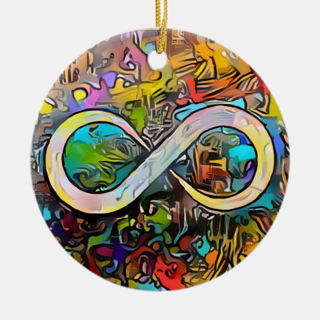 Infinity Symbol  | Autism Awareness Neurodiversity Ceramic Ornament (Front)