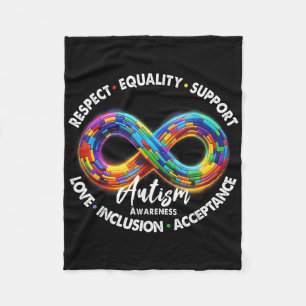 Infinity Symbol Autism Awareness Respect Equality Fleece Blanket