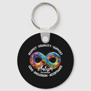 Infinity Symbol Autism Awareness Respect Equality Keychain