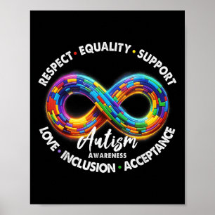 Infinity Symbol Autism Awareness Respect Equality  Poster