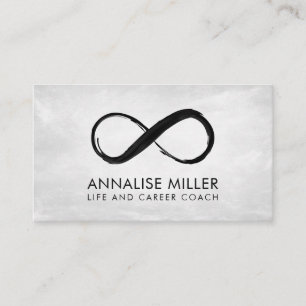 Infinity Symbol - Black and White Paint strokes  Business Card