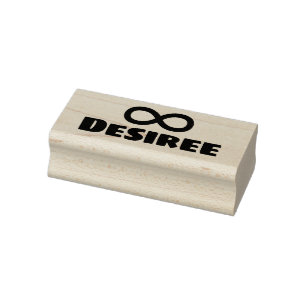 Infinity Symbol Cute Simple Personalized Name Rubber Stamp