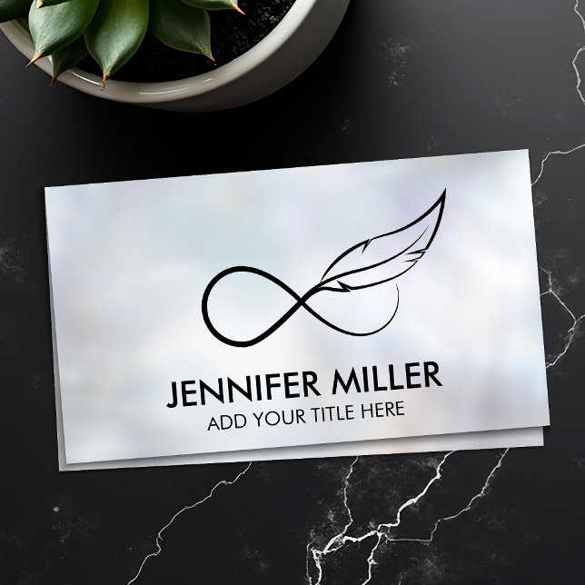 Infinity Symbol Feather - Line Art Business Card (Creator Uploaded)