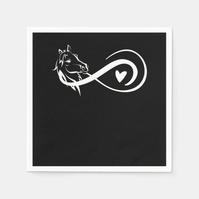 Infinity Symbol Horse Heart Equestrian Racing Gift Napkin (Front)