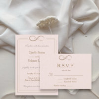 Infinity Symbol Monogram Blush Pink Wedding RSVP