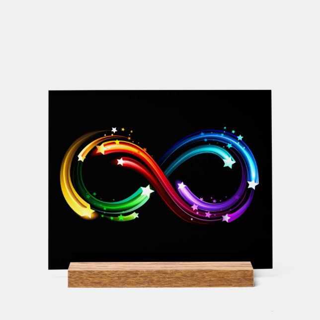 Infinity symbol of rainbow comets acrylic sign (Front)