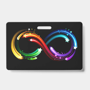 Infinity symbol of rainbow comets badge