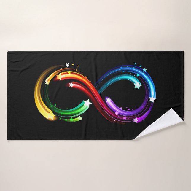 Infinity symbol of rainbow comets bath towel (Bath Towel)