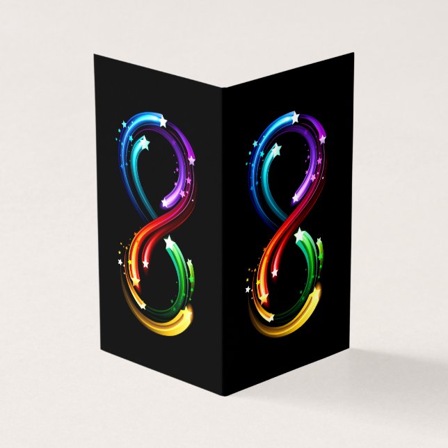 Infinity symbol of rainbow comets business card (Outside)