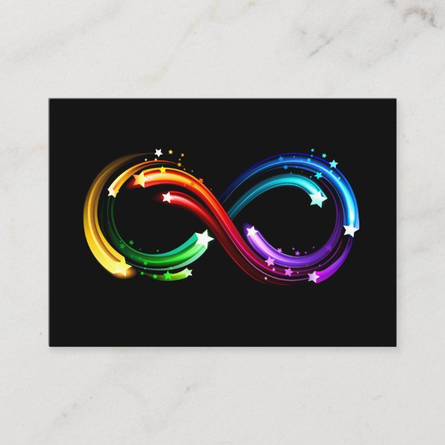 Infinity symbol of rainbow comets calling card (Front)