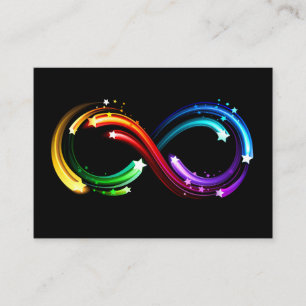 Infinity symbol of rainbow comets calling card