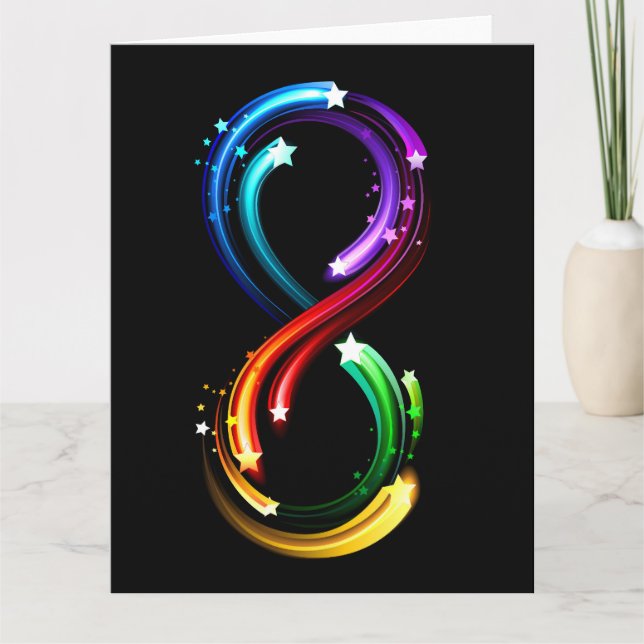 Infinity symbol of rainbow comets card (Front)