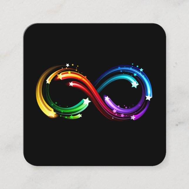 Infinity symbol of rainbow comets enclosure card (Front)