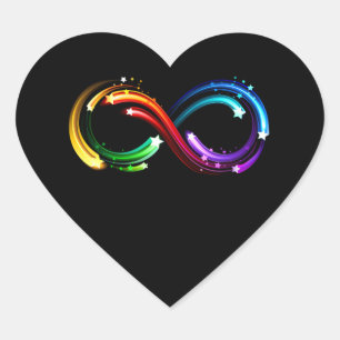Infinity symbol of rainbow comets heart sticker