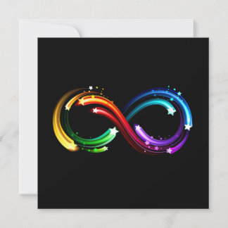 Infinity symbol of rainbow comets holiday card