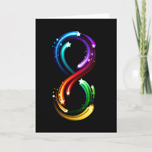 Infinity symbol of rainbow comets invitation