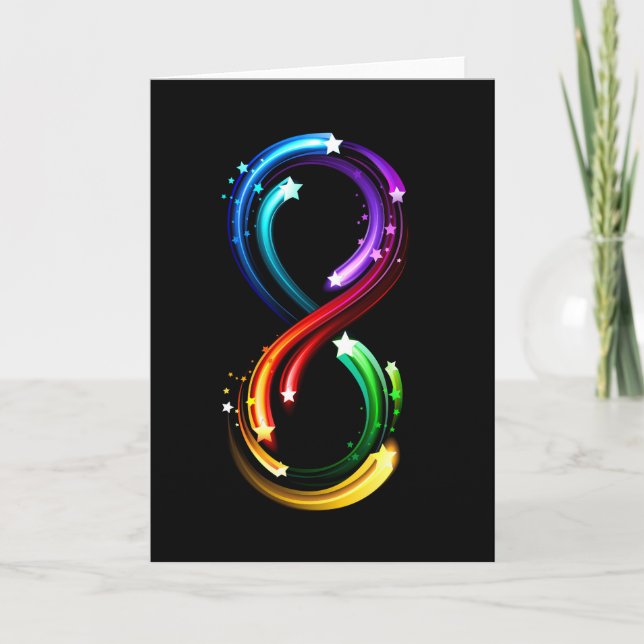 Infinity symbol of rainbow comets invitation (Front)
