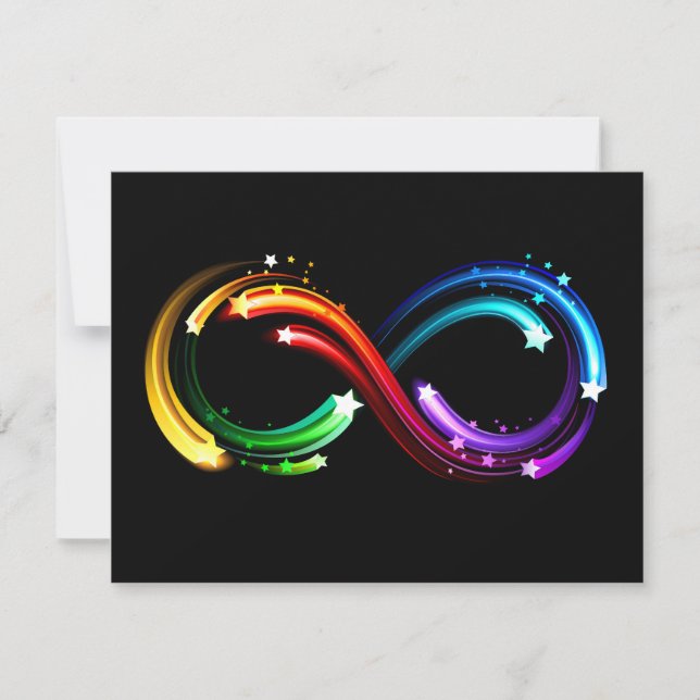 Infinity symbol of rainbow comets invitation (Front)