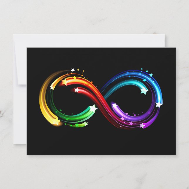 Infinity symbol of rainbow comets invitation (Front)