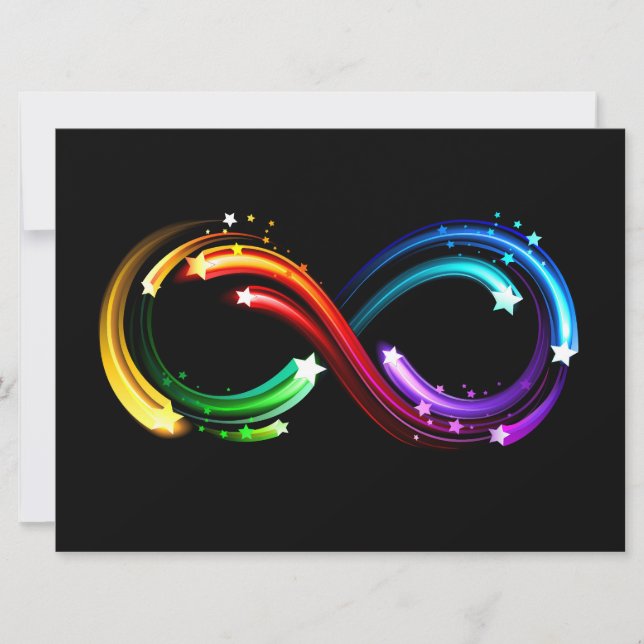 Infinity symbol of rainbow comets invitation (Front)