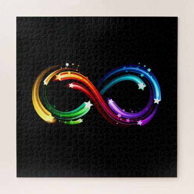 Infinity symbol of rainbow comets jigsaw puzzle (Horizontal)