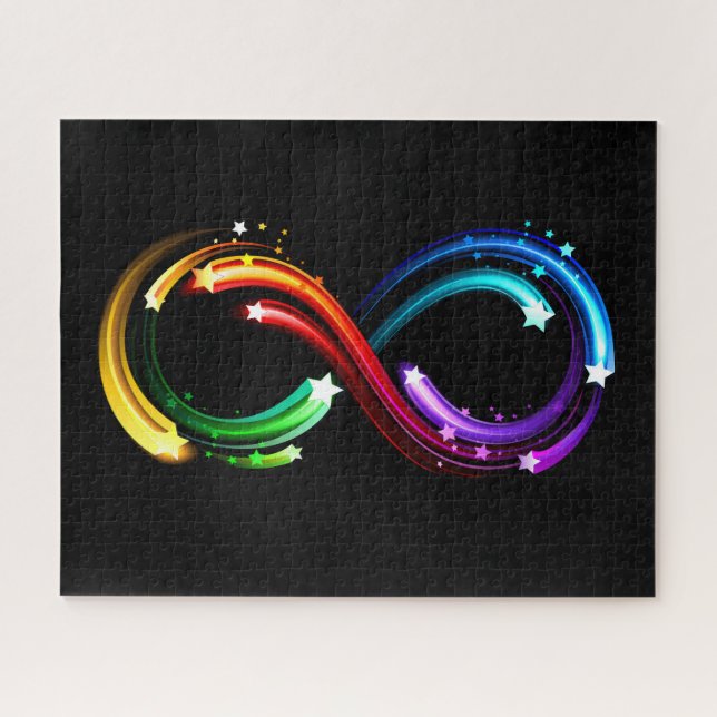 Infinity symbol of rainbow comets jigsaw puzzle (Horizontal)