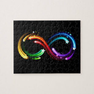 Infinity symbol of rainbow comets jigsaw puzzle