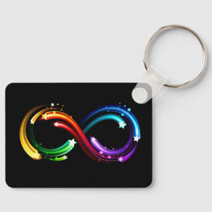 Infinity symbol of rainbow comets keychain