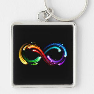Infinity symbol of rainbow comets keychain