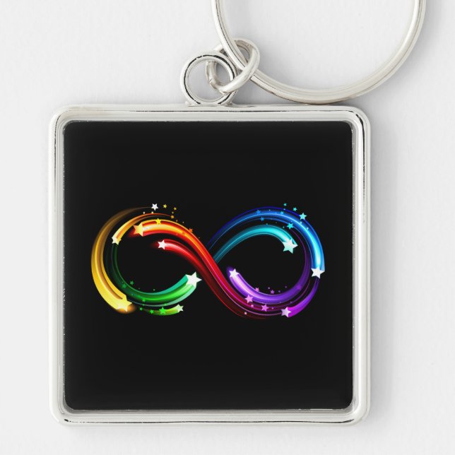 Infinity symbol of rainbow comets keychain (Front)
