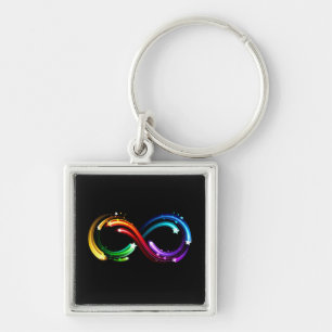 Infinity symbol of rainbow comets keychain