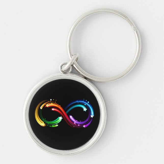 Infinity symbol of rainbow comets keychain (Front)